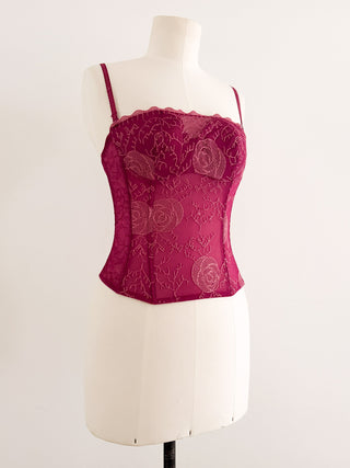 DEEP WINE EMBELLISHED BUSTIER (80B/85A)