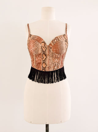 FRINGE SNAKESKIN BUSTIER (80B/85A)