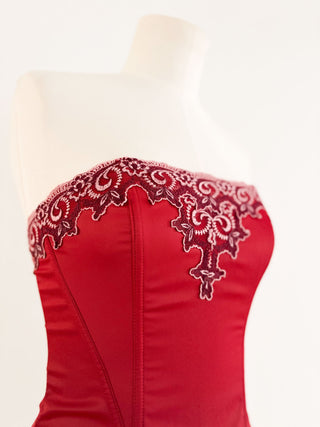 RED BAROQUE BUSTIER (XS/S - EU34/36)