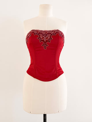 RED BAROQUE BUSTIER (XS/S - EU34/36)