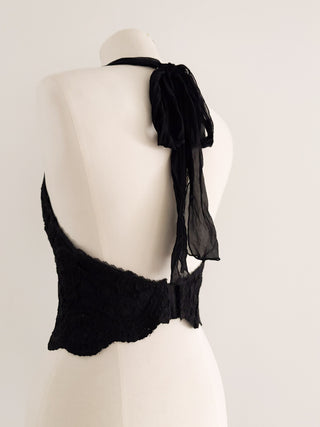 RARE LACE BLACK BUSTIER (70C/75B)
