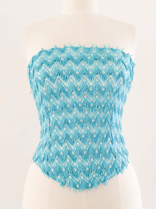 BLUE FRINGE BUSTIER (S - EU 36)