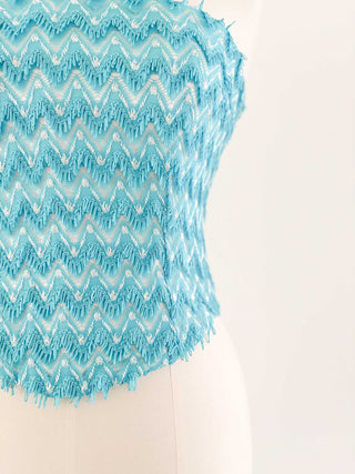 BLUE FRINGE BUSTIER (S - EU 36)