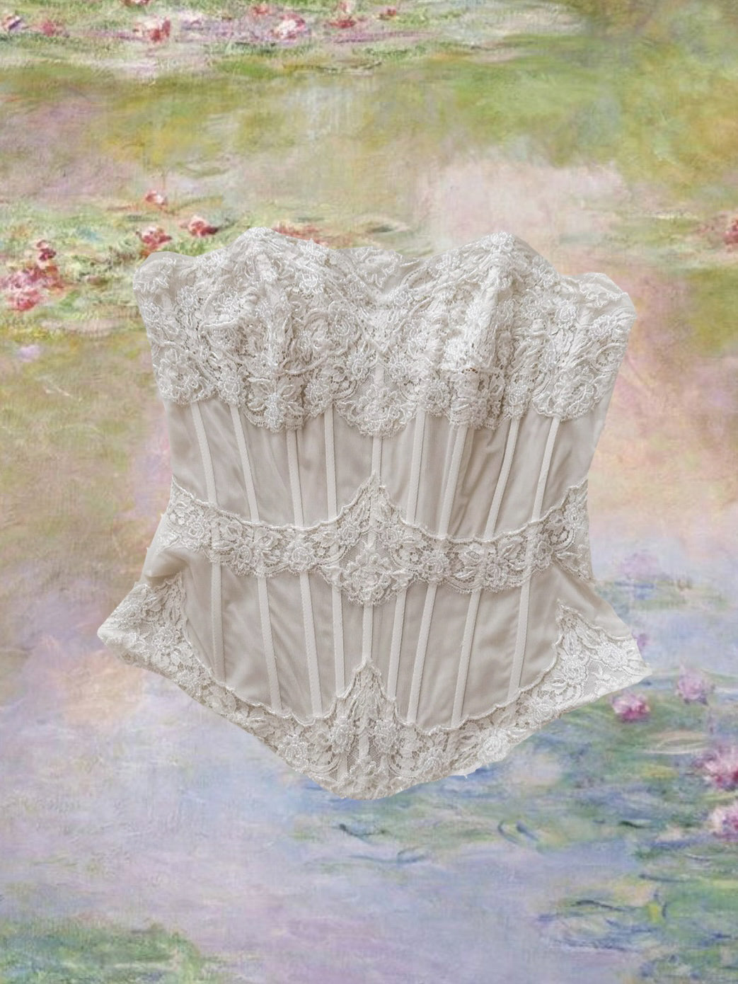 ORNAMENTED IVORY CORSET (M - L)