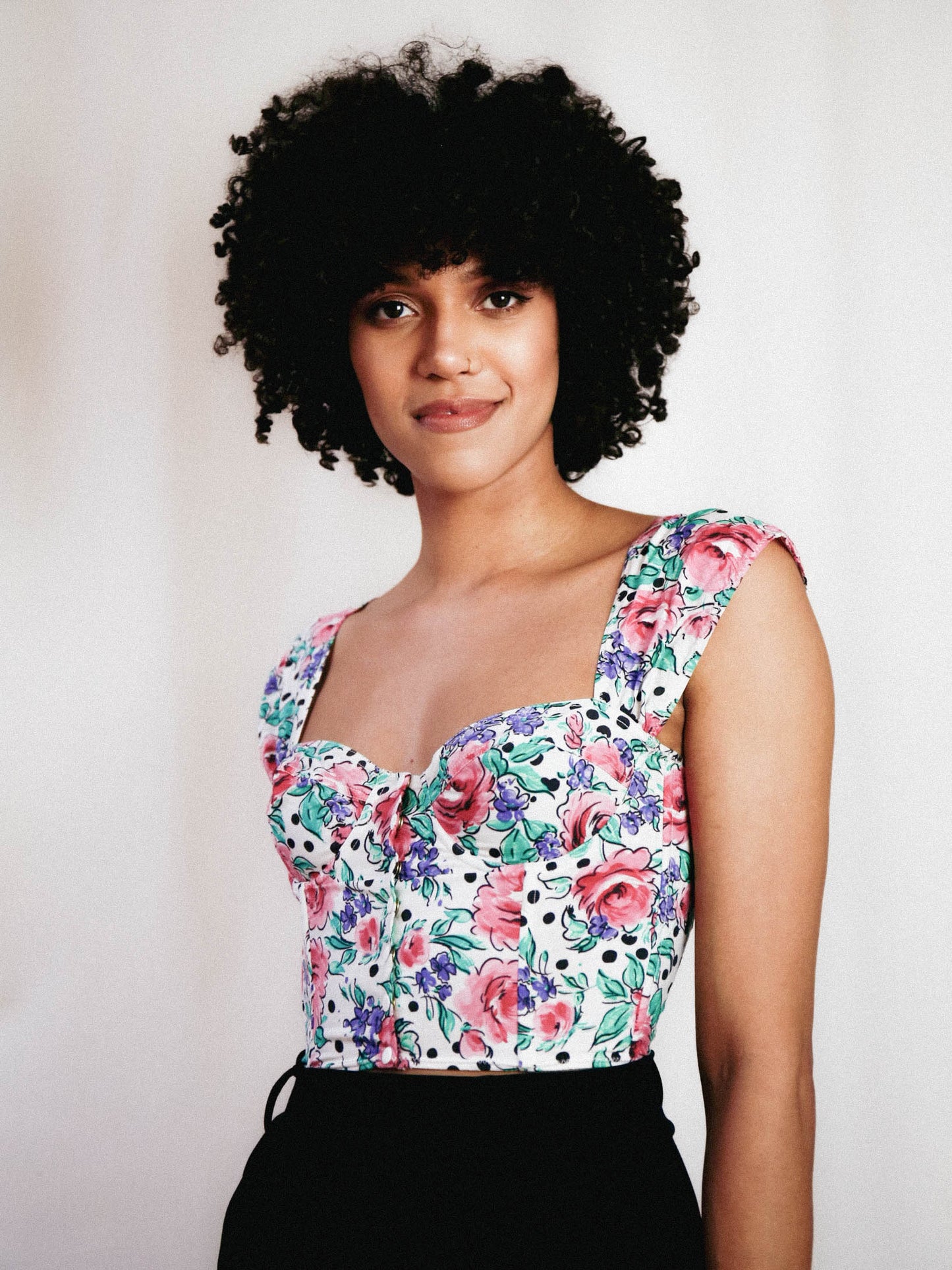 FLORAL 80'S BUSTIER (75B/70C)