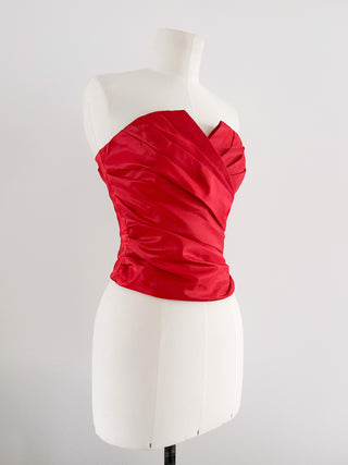 RED DRAPED CORSET (XS, EU 34)