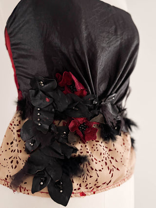 BELGIUM DESIGN BLACK RED CORSET (M, EU 38)