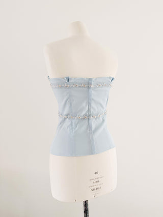 PASTEL BLUE COTTON CORSET (S, EU 36)