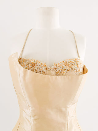 GOLDEN LACE ZIPPER CORSET (L - EU 42)