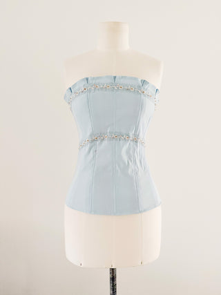 PASTEL BLUE COTTON CORSET (S, EU 36)