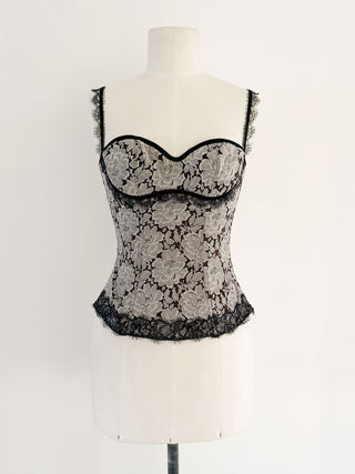 ROMANTIC GREY FLORAL CORSET (75B/70C)