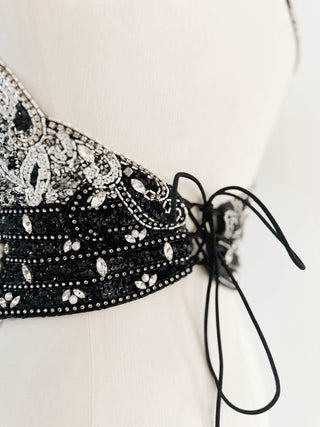 SWAROVSKI STRASS HALTER CORSET (M/L - EU 38/40/42 )