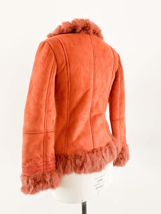 ORANGE VINTAGE AFGHAN COAT (S, EU 36)
