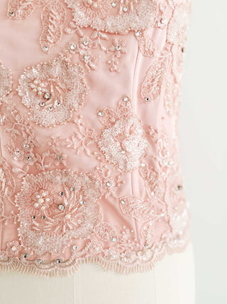 PASTEL PINK SWAROVSKI HALTER CORSET (XS/S, EU 34/36)