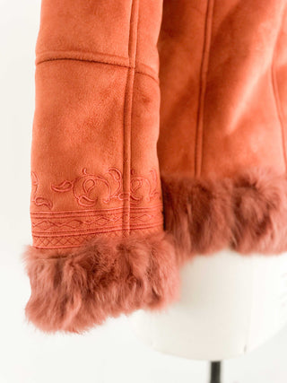 ORANGE VINTAGE AFGHAN COAT (S, EU 36)