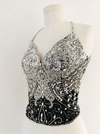 SWAROVSKI STRASS HALTER CORSET (M/L - EU 38/40/42 )