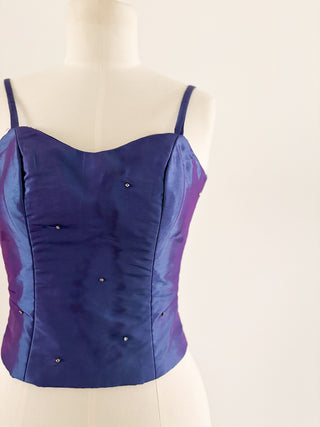 SILK HOLO ZIPPER CORSET (XS, EU 34)