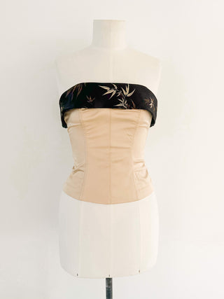 GOLDEN SATIN ZIPPER CORSET (S - EU 36)