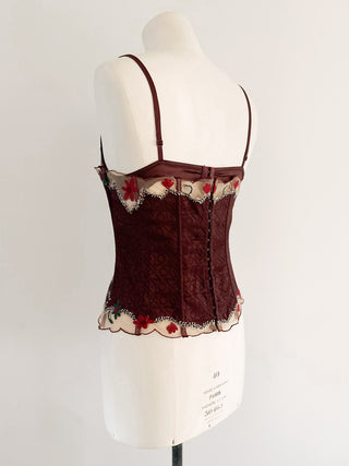 PINKO BROWN FLORAL CORSET (M - EU 38)