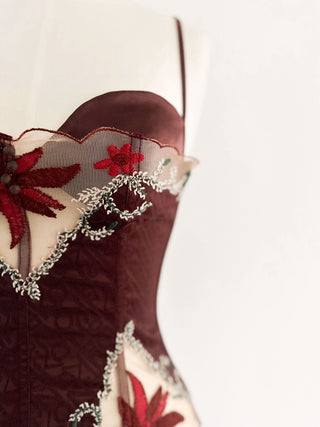 PINKO BROWN FLORAL CORSET (M - EU 38)