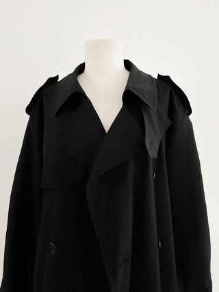 THE PERFECT BLACK VINTAGE TRENCHCOAT (XL, EU 44)