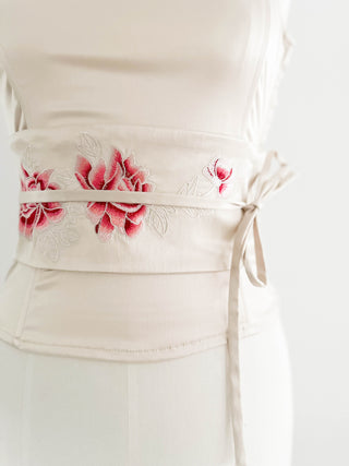 IVORY FLORAL CORSET (S, EU 36)