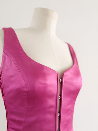 HOT PINK SATIN CORSET (S, EU 36)