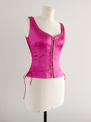 HOT PINK SATIN CORSET (S, EU 36)