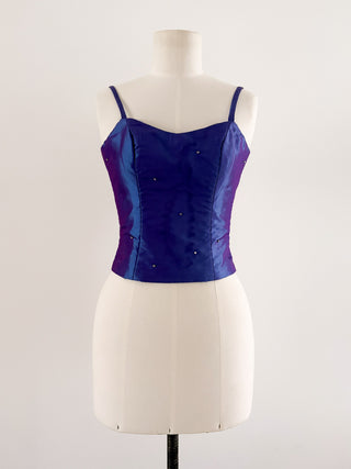 SILK HOLO ZIPPER CORSET (XS, EU 34)