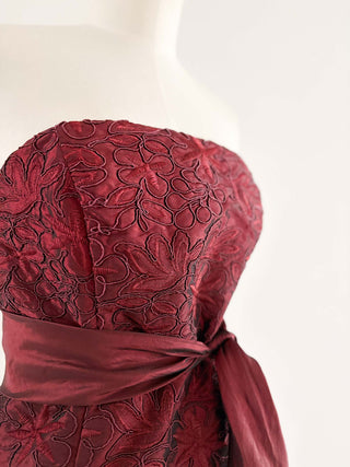 WINERED BOW JAQUARD CORSET (S, EU 36)