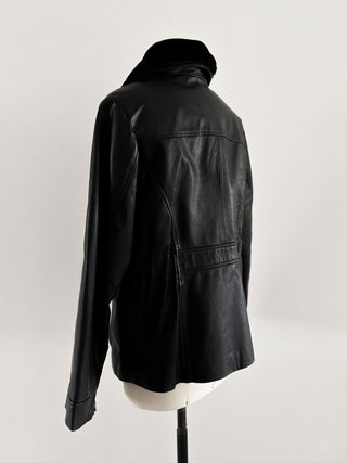 VINTAGE ARLA LEATHER BOMBER JACKET (L, EU 42)