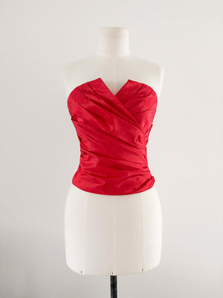 RED DRAPED CORSET (XS, EU 34)