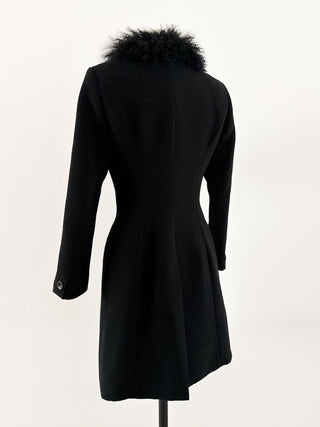 TAILORED MONGOLIAN WOOL COAT (XS, EU 34)