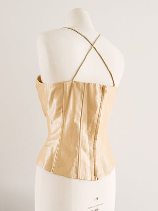 GOLDEN LACE ZIPPER CORSET (L - EU 42)