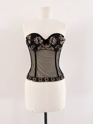 GOLDEN BLACK BUSTIER - 75B/70C