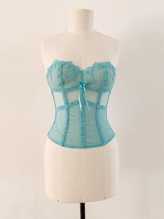 BLUE OCEAN LACE BUSTIER - 75B/70C