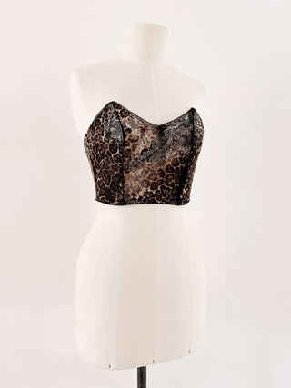 LEOPARD BANDEAU CORSET - S, EU 36