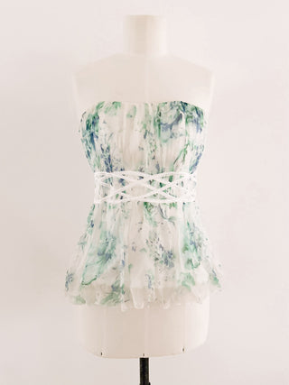 FLORAL SILK ZIPPER CORSET - M, EU 38