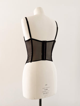 BLACK EMBROIDERY BUSTIER (75B/70C)