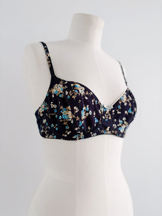 NAVY FLORAL BRA (85C/80D)