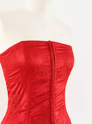 RED LACE STRAPLESS BUSTIER (EU S/M - EU 36/38)