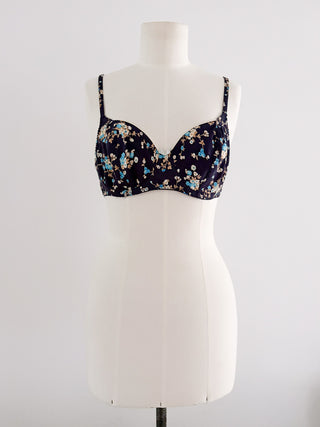 NAVY FLORAL BRA (85C/80D)
