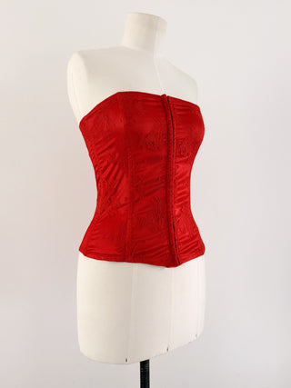RED LACE STRAPLESS BUSTIER (EU S/M - EU 36/38)