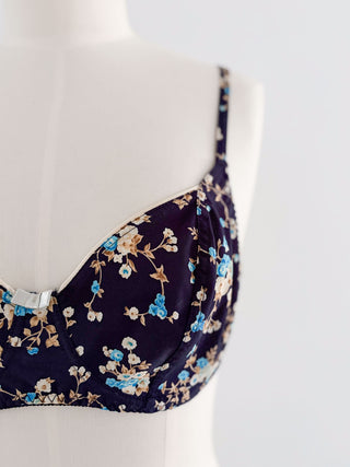 NAVY FLORAL BRA (85C/80D)