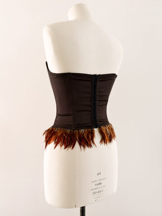 DARK GREEN FEATHER BUSTIER (XS/S - EU 34/36)