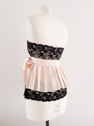 SILK LACE PLEATS CORSET (S, EU 36)