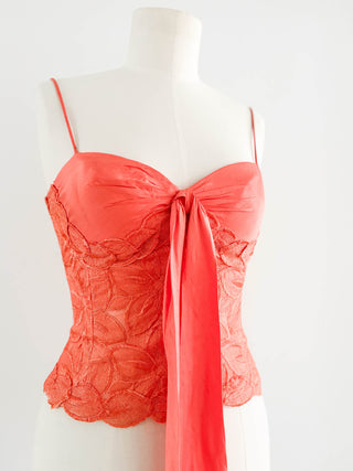 TANGERINE SILK LACE CORSET (S - EU 36)