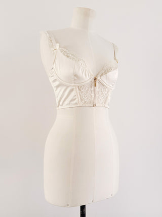 IVORY SATIN LACE BUSTIER (75C/80B)