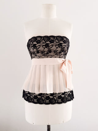 SILK LACE PLEATS CORSET (S, EU 36)