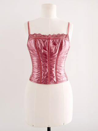 SATIN DUSTY PINK BUSTIER (M - EU 38/40)